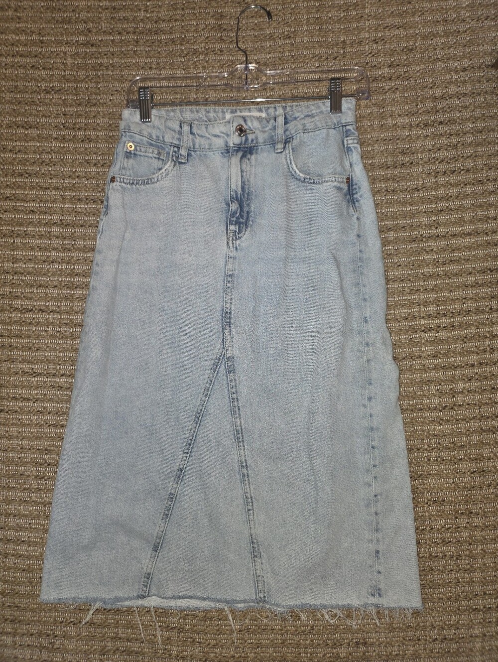 Zara Girls Denim Maxi Skirt With Adjustable Waist Size Girls 14 - Picture 3 of 6